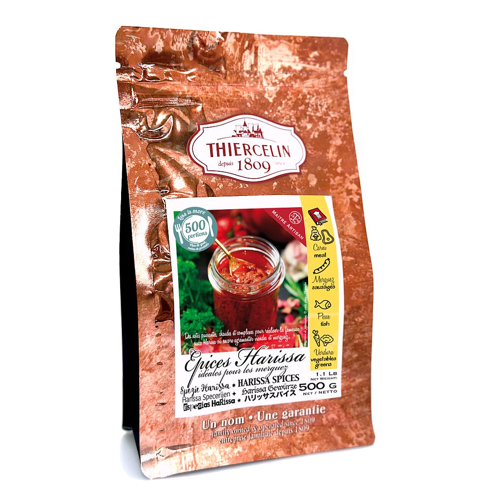 HARISSA/MERGUEZ KRYDDOR, kryddblandning i pulverform, återförslutningsbar färskhetspåse 500 g