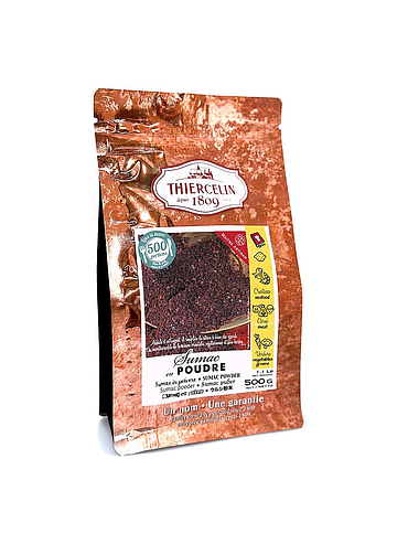 ZUMAQUE, drupas en polvo, bolsa resellable de frescura 500 g