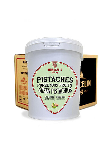 Purea di pistacchio verde, purea di pistacchio al 100%, barattolo di plastica, cartone da 6 x 1 kg