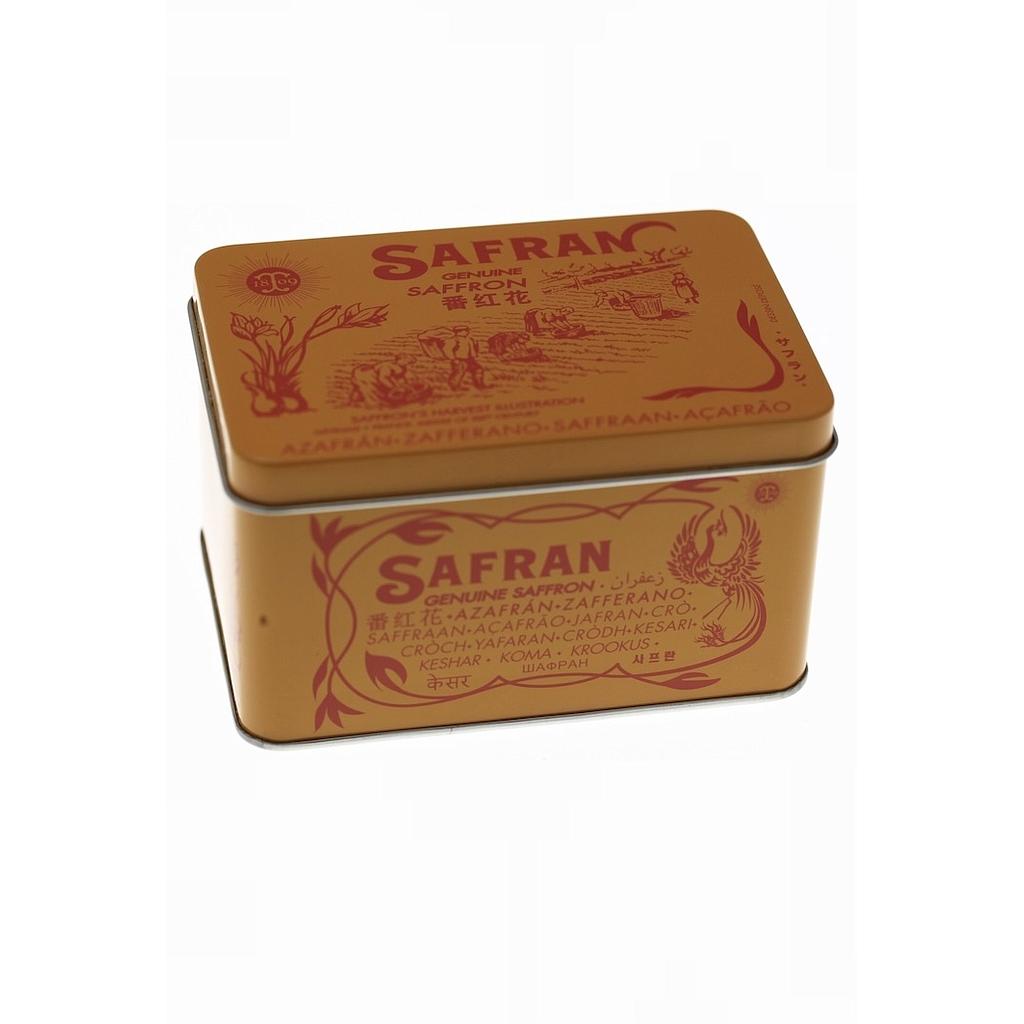 SAFRAN STIGMATES, entier, boîte métal collector "La Récolte", Carton de 9 x 50 g