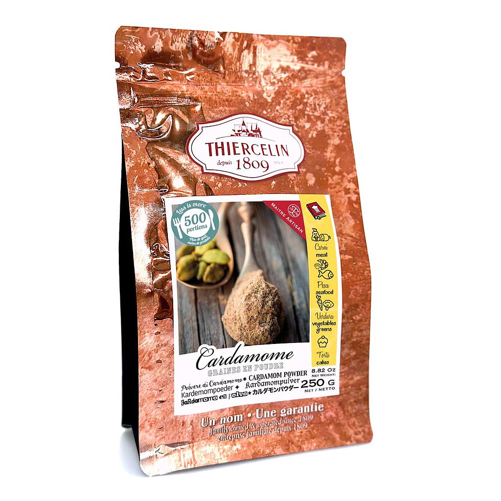 Gemahlener Kardamom, pulverisierte Samen, wiederverschließbarer Frischebeutel 250 g