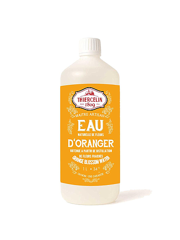 Água de Flor de Laranjeira, hidrossol natural, obtido por destilação de flores frescas, garrafa PE de 1 L