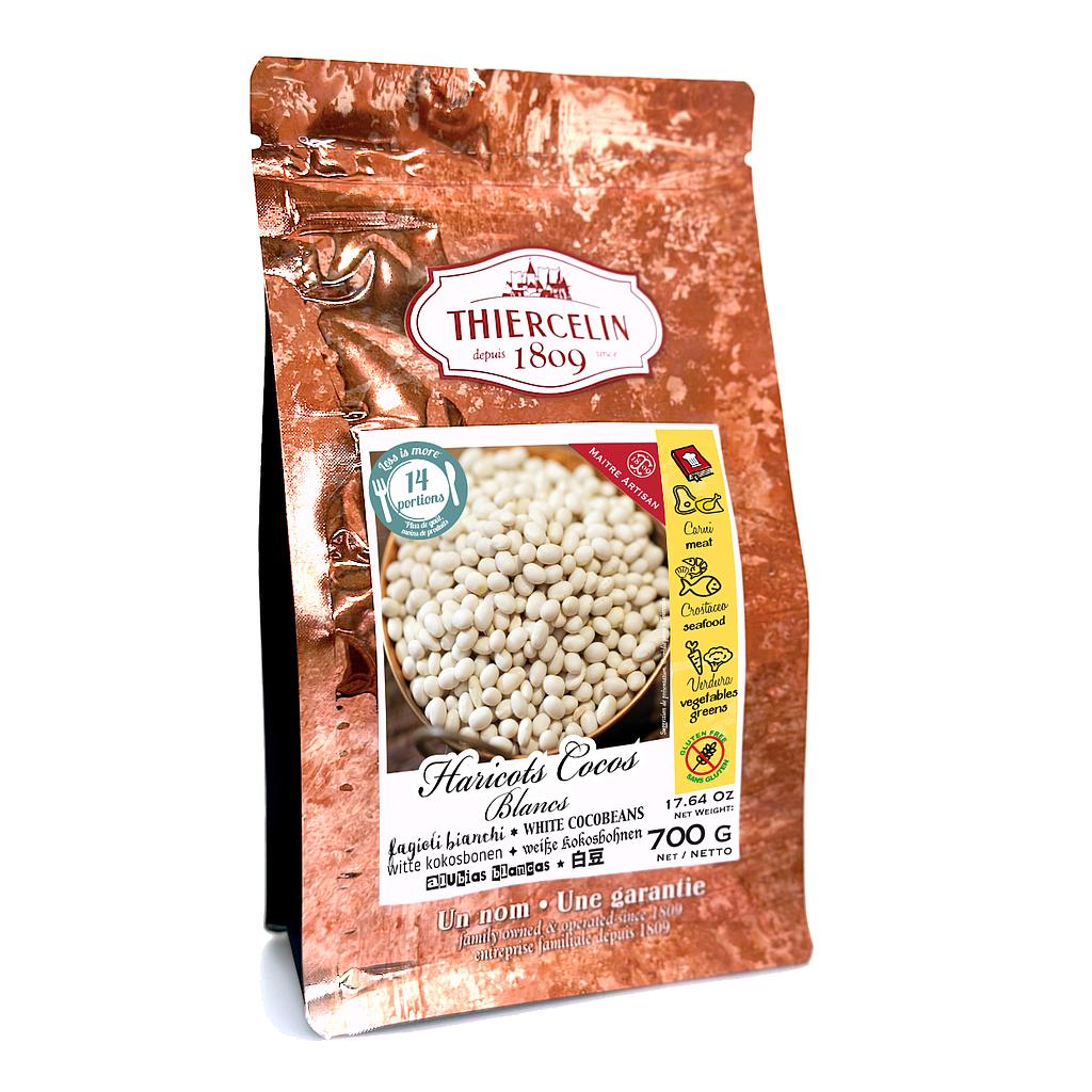 HARICOTS COCOS BLANCS, entiers, sachet fraîcheur refermable 700 g