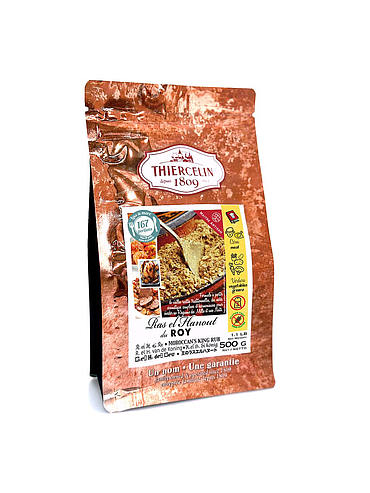 RAZ EL HANOUT DU ROY, mezcla de especias trituradas, sobre fresco resellable 500 g 