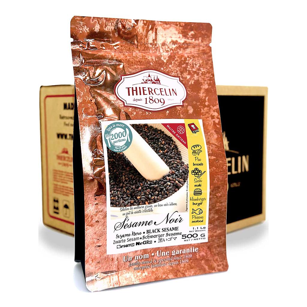 SVARTA SESAMFRÖN, återförslutningsbar färskhetspåse, kartong med 12 x 500 g