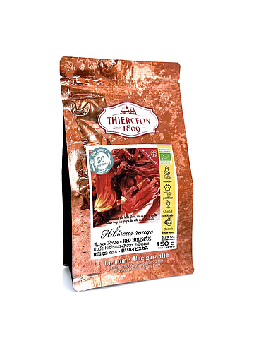 ORGANIC RED HIBISCUS, dried flowers, from organic farming, 150 g reclosable zip bag 