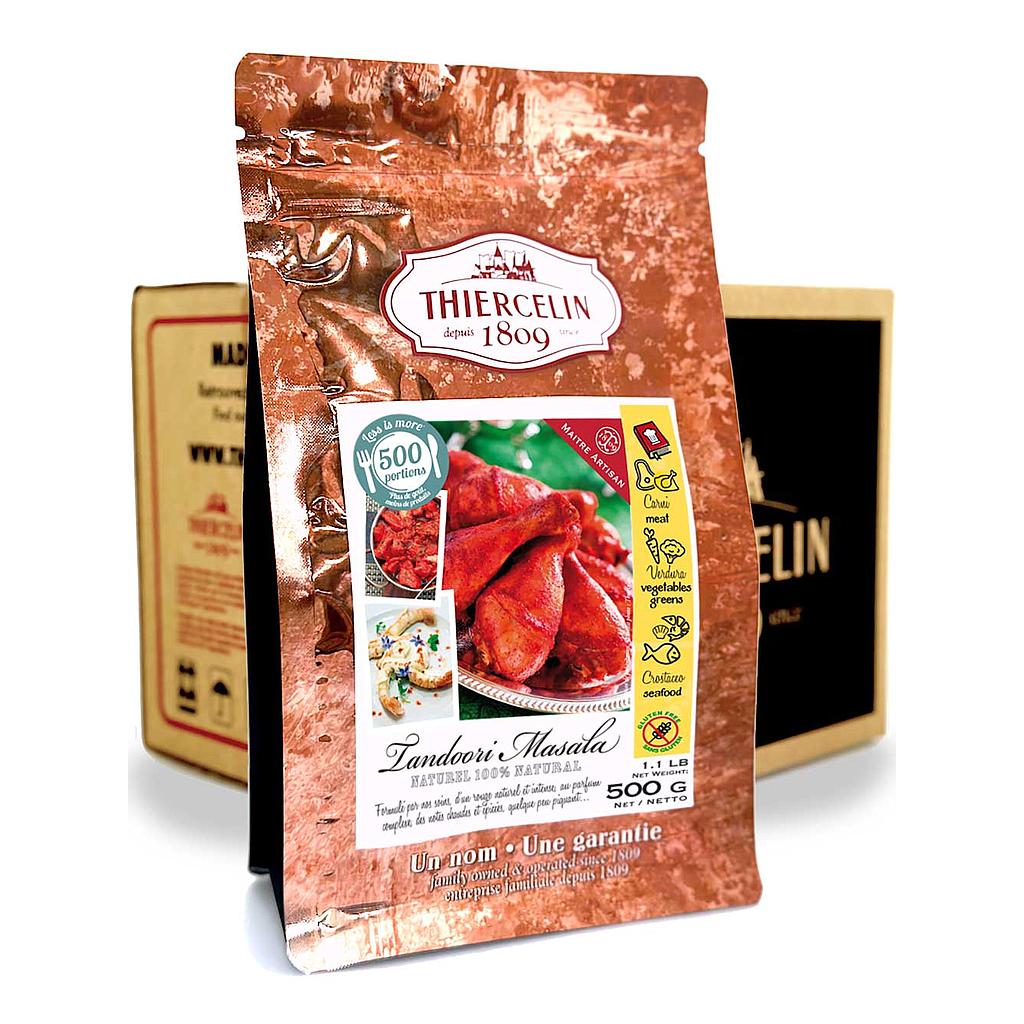 TANDOORI MASALA, mélange d'épices en poudre, sachet fraîcheur refermable, Carton de 12 x 500 g