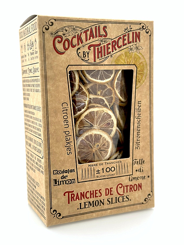 CITRON JAUNE, tranches séchées pour boissons et décors sucrés, boîte carton 200 g